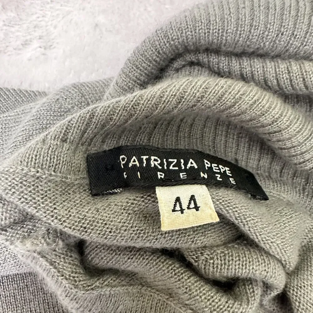 Patrizia Pepe Firenze Gray Cashmere Turtleneck Sweater Women's IT 44 US M Italy